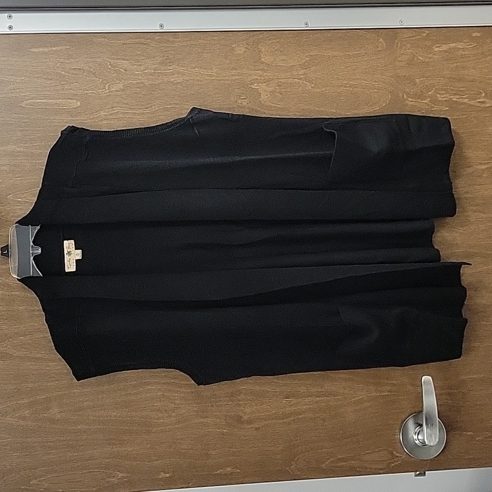Black Sleeveless Cardigan Sweater